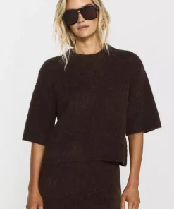 Madina Short Sleeve Knit - Mocha brown