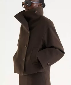 Lycke Funnelneck Jacket - Mocha brown