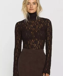 Mariana Lace Top - Mocha brown