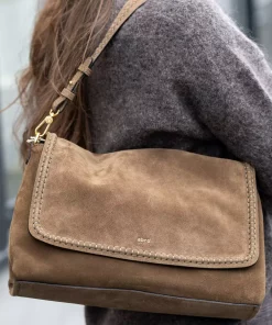 Signature big shoulder bag - Suede khaki