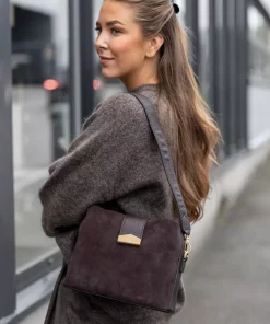 Cavalcade shoulder bag - Marron suede