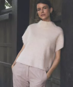 Stina, knit cape - Almond