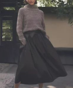 Marlie, high waist long skirt - After dark