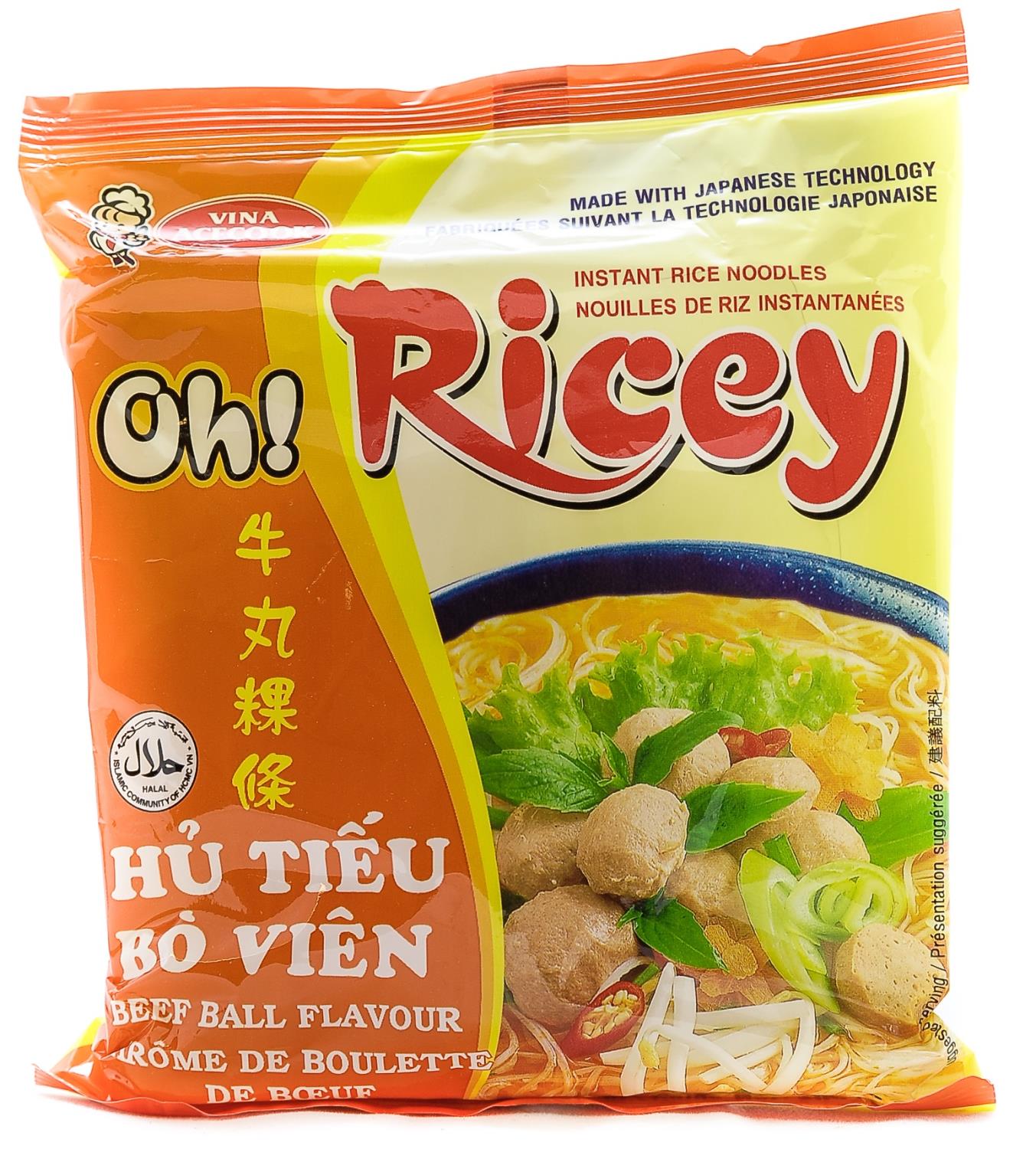 OH!RICEY rice noodles beef ball 70g VN