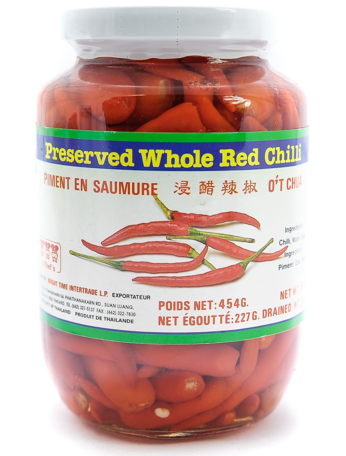 3 CHEF preserved whole red chili 454g TH