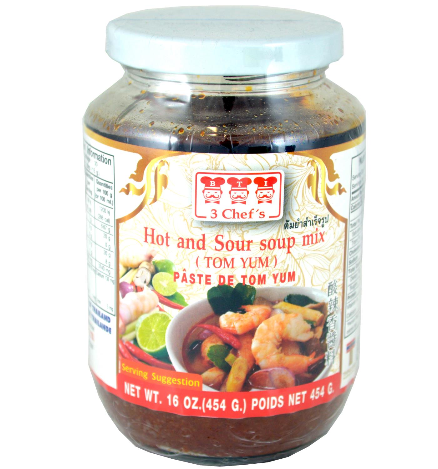 3 CHEF'S Hot & sour soup mix Tom Yum 454g TH