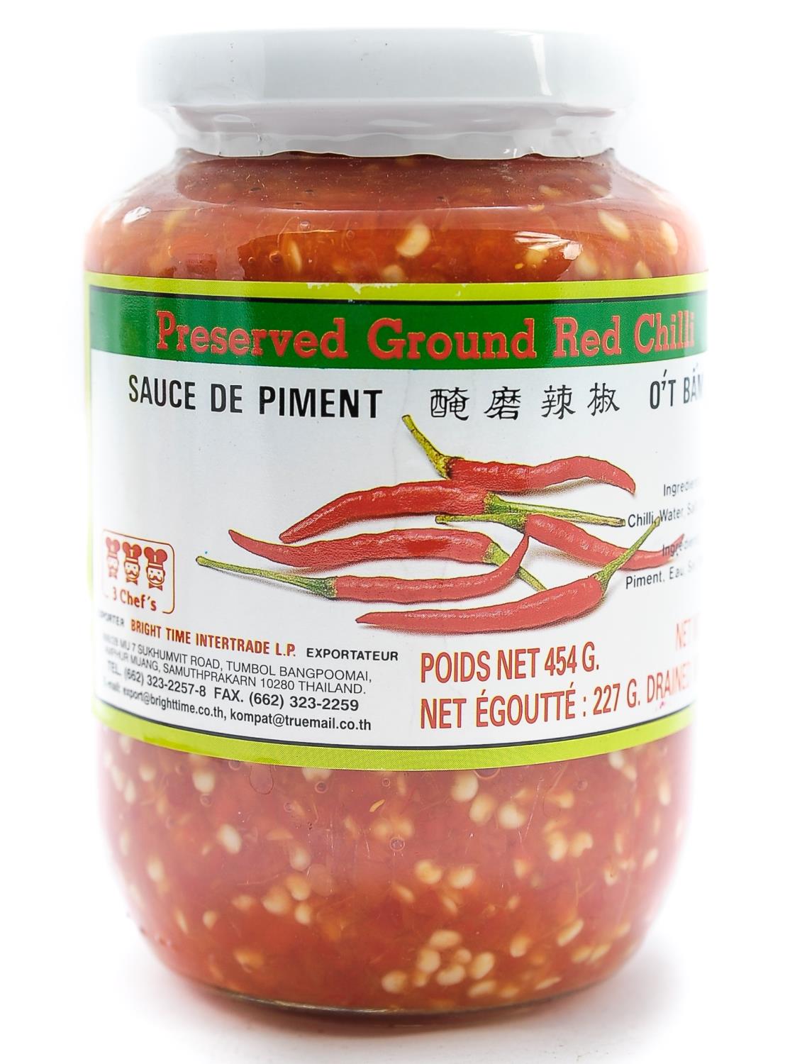 3 CHEF'S pres. ground red chili 454g TH