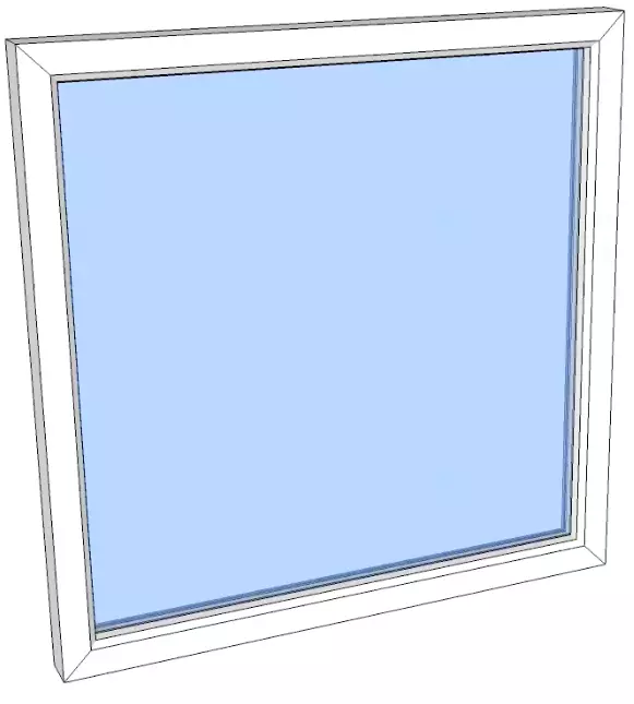 Vindu fastkarm PVC 590x590 2-lag glass pr stk