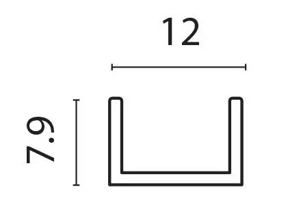 Gjerde deksel bredde 12mm x høyde 7,9mm pr lm