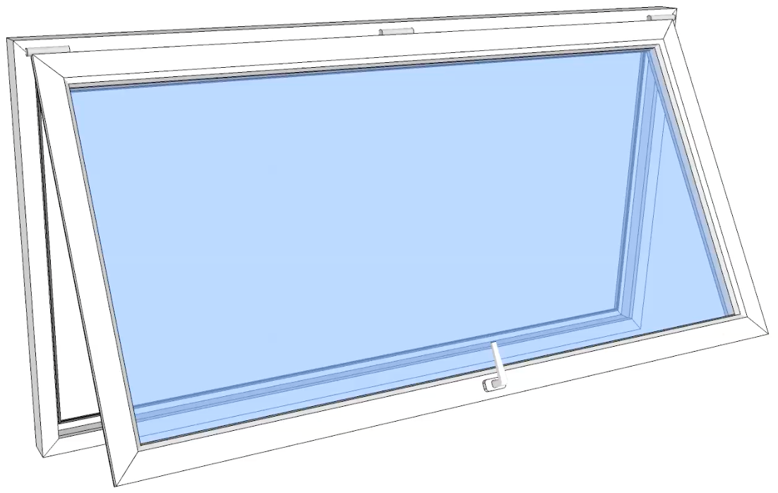 Vindu topphengslet tre 1090x590 2-lag glass pr stk