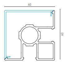 Stolpe hjørnestolpe for F60, F60 Louver og F60V pr lm