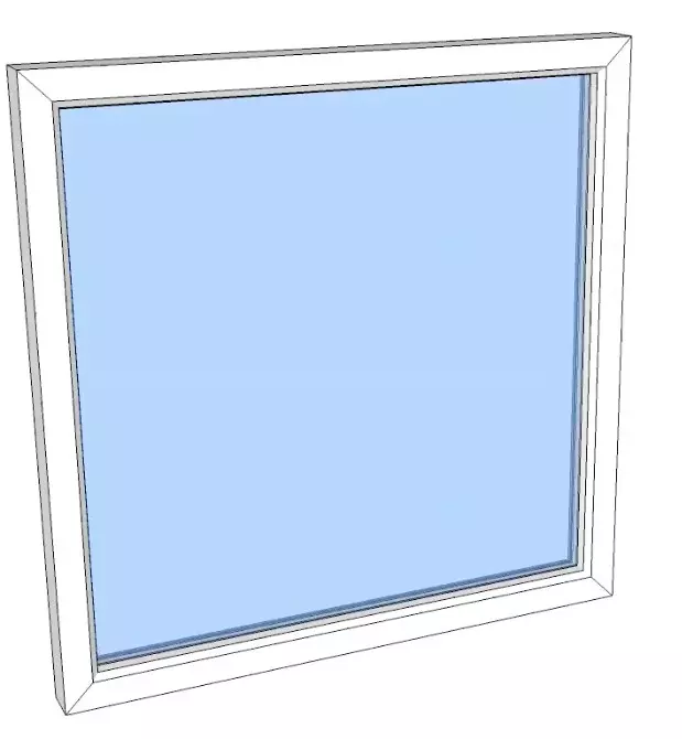 Vindu fastkarm PVC 490x490 - 2-lag glass pr stk