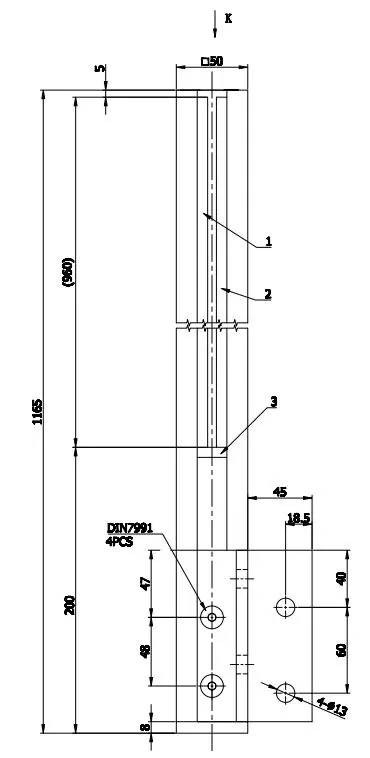 Elegant 5050 hjørnestolpe innv sort sidemontert sort matt pr stk