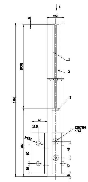 Elegant 5050 hjørnestolpe utv sidemontert sort matt pr stk