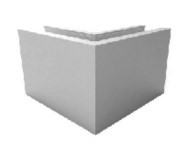 Elegant 7272 aluminiumskinne hjørne 72x122 sort matt pr stk