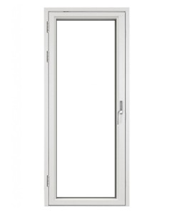 Balkongdør 1-fløyet, 890x2090 venstre hengslet, hvitmalt, 3-lag glass pr stk