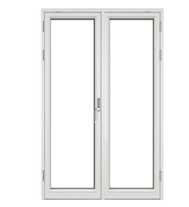 Balkongdør 2-fløyet, 1390x2090, venstre hengslet hvitmalt, 3-lag glass pr stk