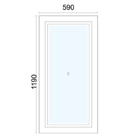 Fastkarm, 590x1190, hvitmalt, 3-lag glass pr stk