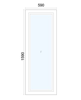 Fastkarm, 590x1590, hvitmalt, 3-lag glass pr stk