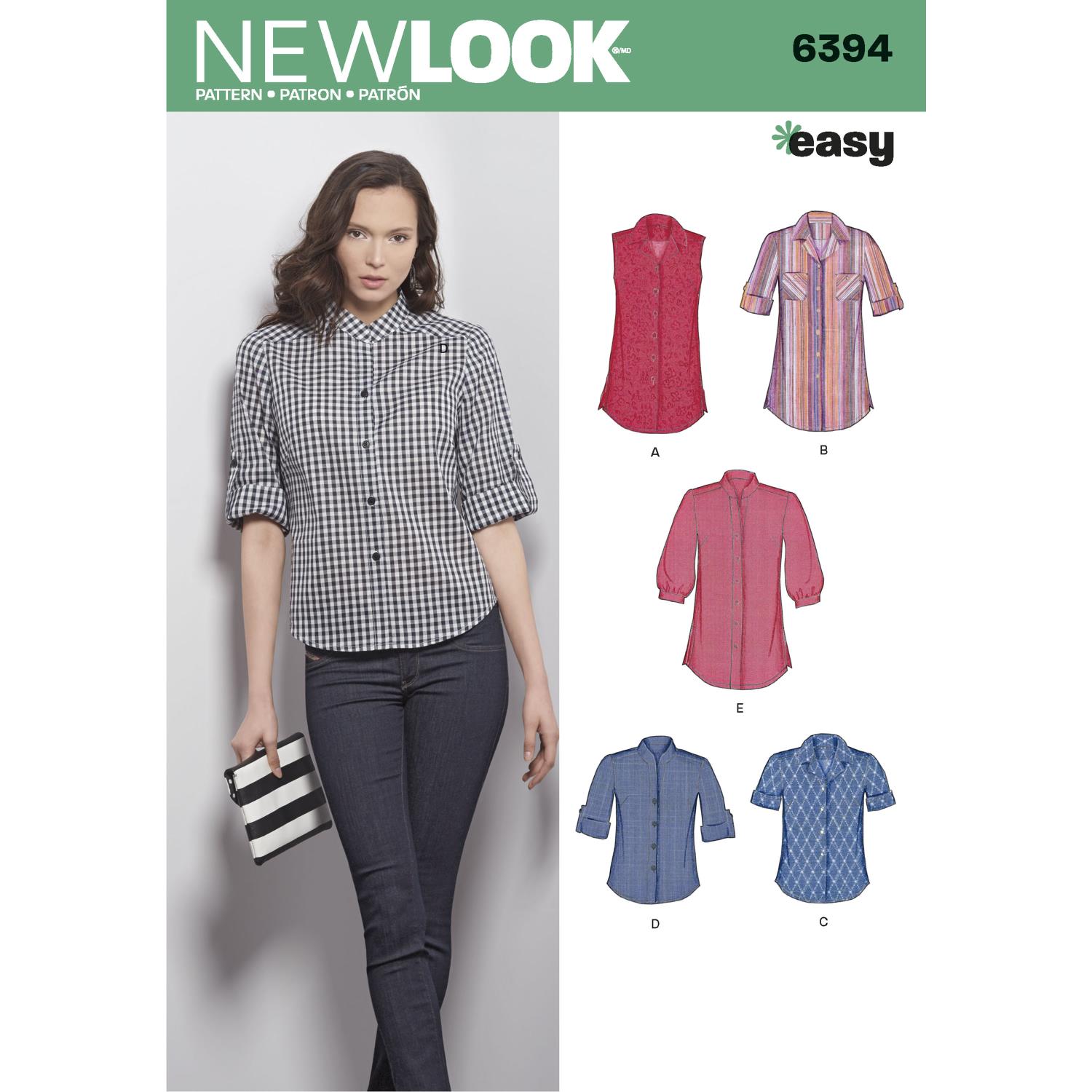 New Look 6394 Misses' Button Front Tops