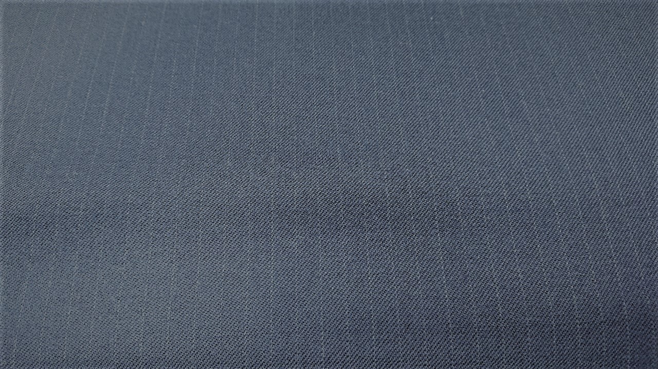 Nålestripet dress stoff blå/hvit