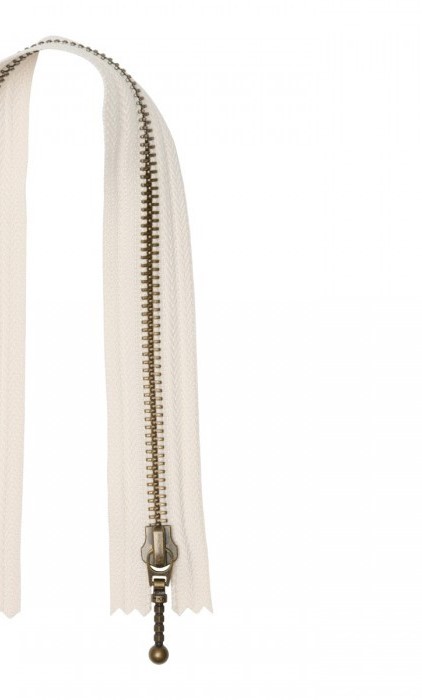 Glidelås 4mm antikk messing delbar 841