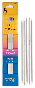 Pony strømpepinner 3,5mm 15 cm