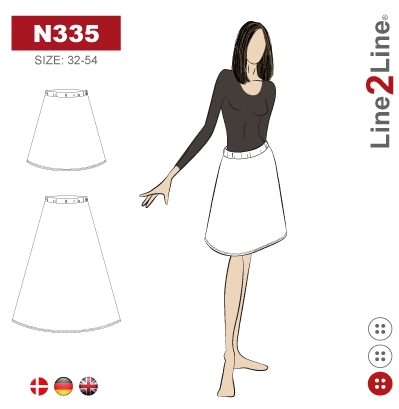 Line2Line N335 Nederdel Med Elastik og A-fasong