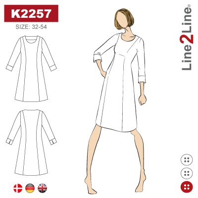 Line2Line K2257 Kjole Med Husarsnit Og Vidde Fast