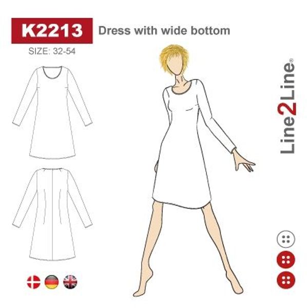 Line2Line K2213 Kjole Med Vidde Fast
