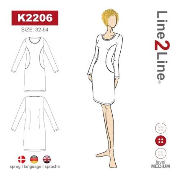 Line2Line K2206 Kjole Med Lommer i Prinsessesnit