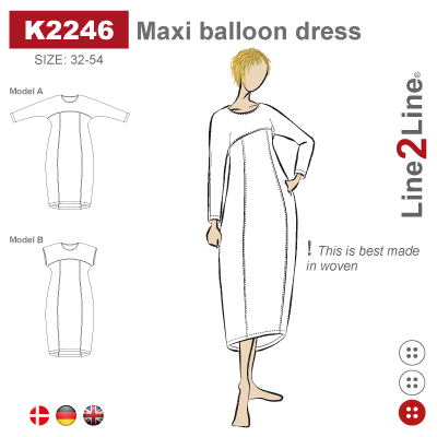 Line2Line K2245 Maksi Ballonkjole Med Skjæringer