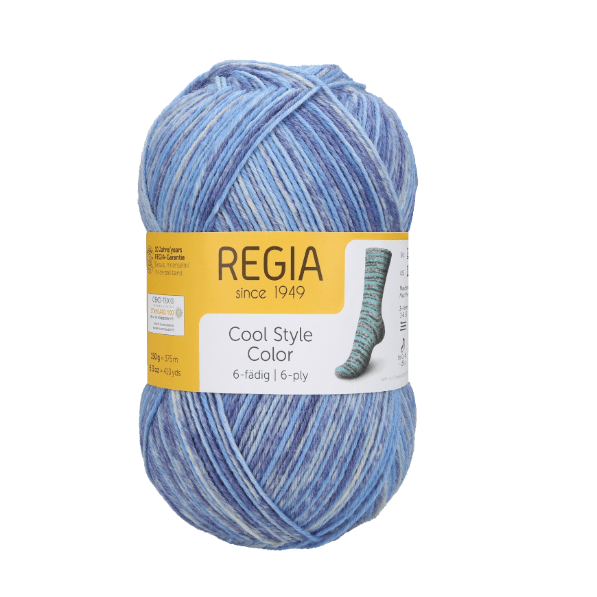 Regia Strømpegarn Cool Style Color 02931 Blue