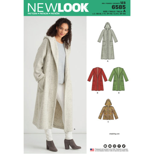 New Look 6585 Hette Kåpe Frakk Dame