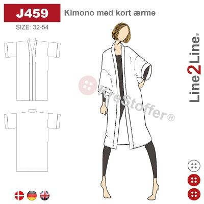Line2Line J459 Kimono Med Korte Ermer