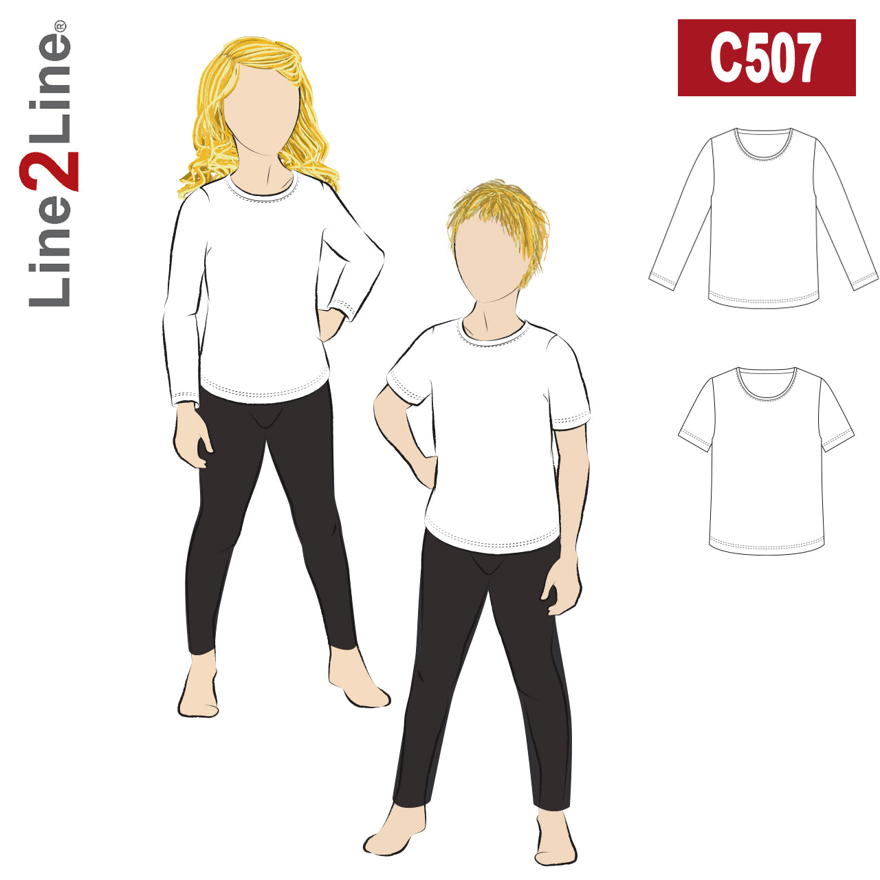 Line2Line C507 T-Skjorte Barn