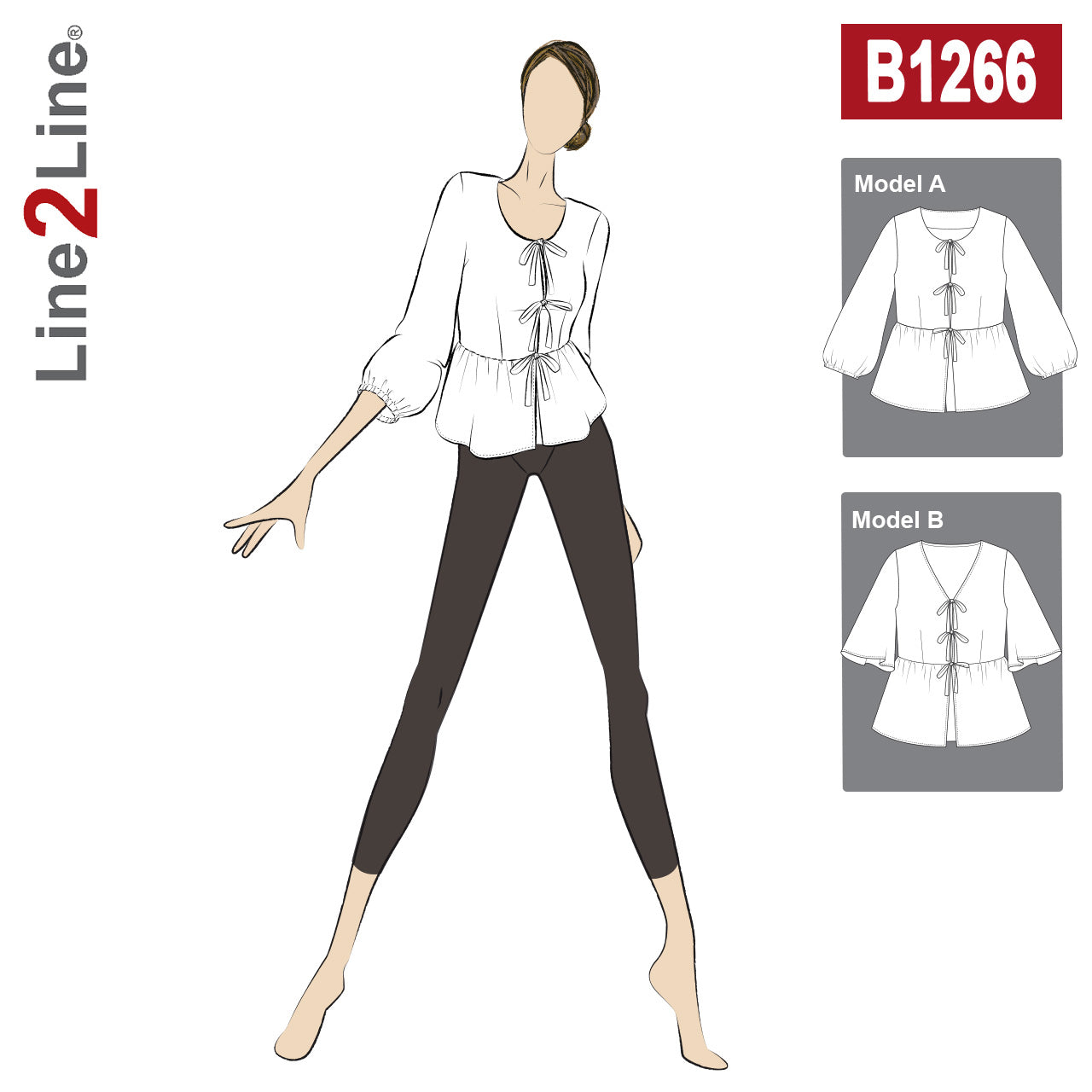 Line2Line B1266 Peplum Bluse