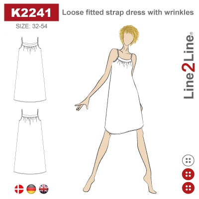 K2241 Loose fitted strap dress with wrinkles