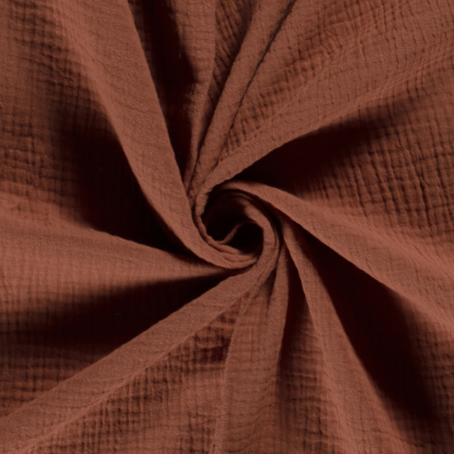 Muslin fabric Unicolour Redwood