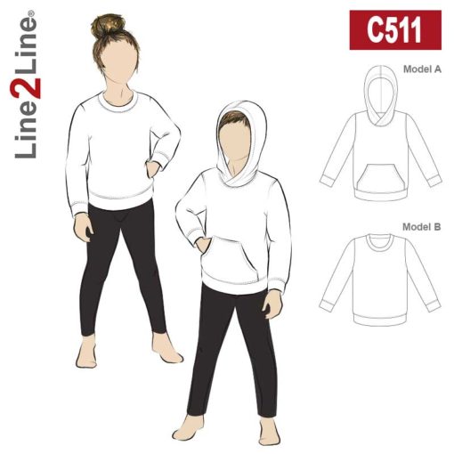 Line2Line C513 Hettegenser Sweatshirt Barn