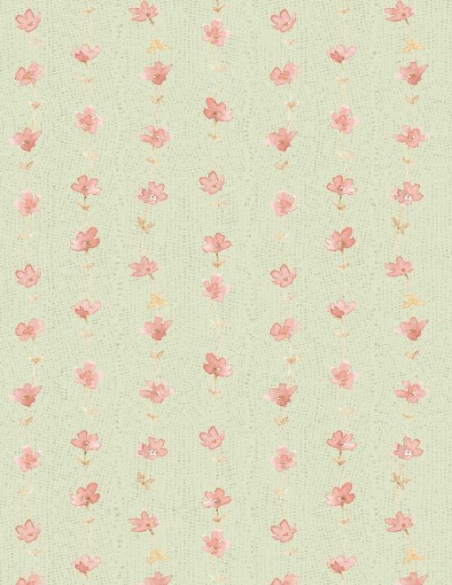 Floral Stripe Green/Pink