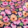 Jogging fabric digital printed Flowers Navy