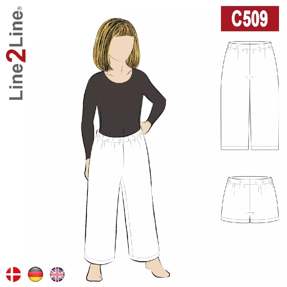 Line2Line C509 Løs bukse med elastisk liv - barn