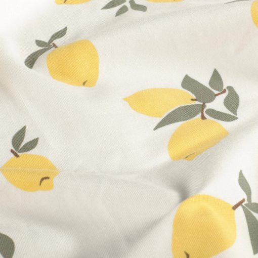 Cotton jersey fabric printet fruits offwhite