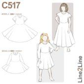 Line2Line B1273 Figursyet skjorte med vandrette rynker
