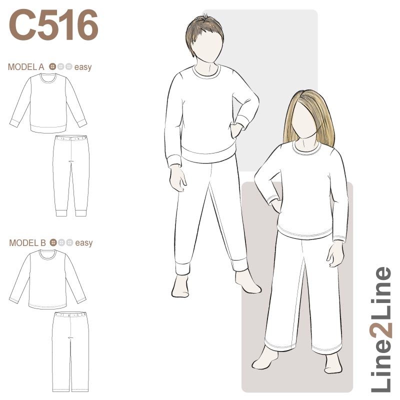 Line2Line C 516 Natsæt med eller uten ribkanter
