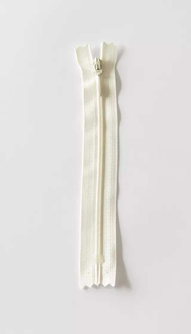 Glidelås 15cm fast spiral ecru