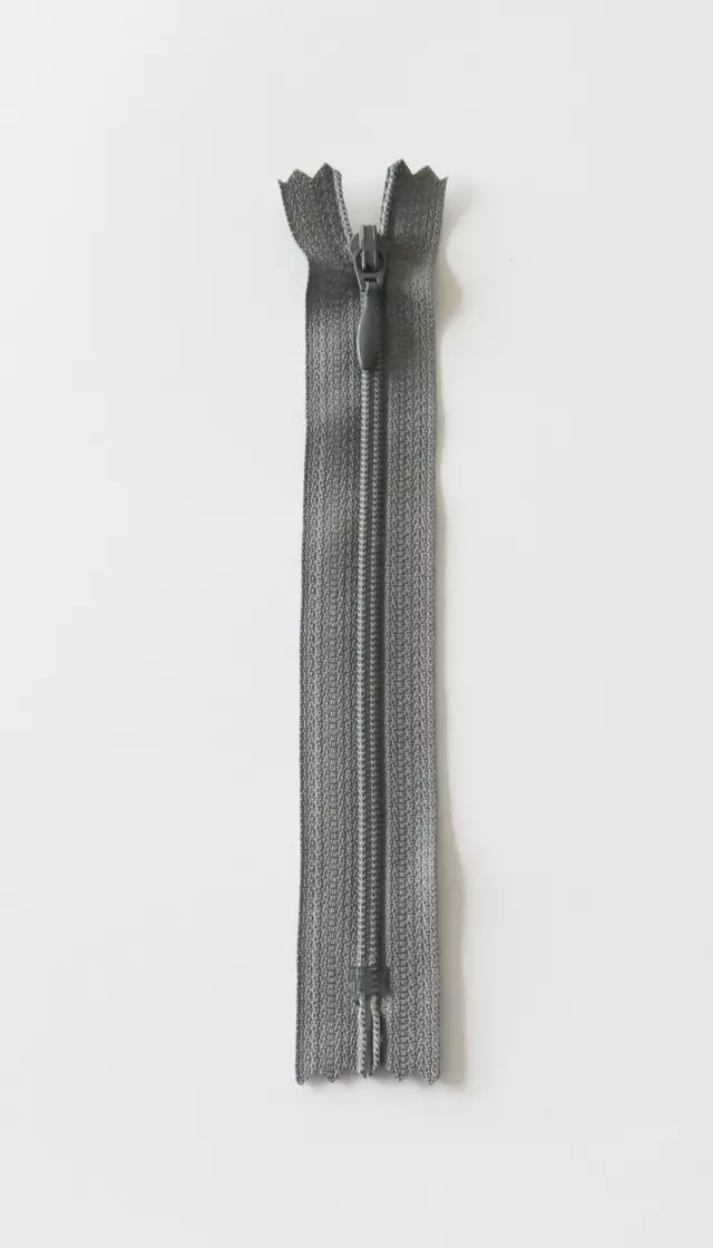 Glidelås 45cm fast spiral mørkegrå