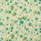 Babycord blomster, petrol