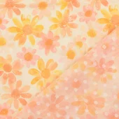 Bomullsvoile blomster, aprikos